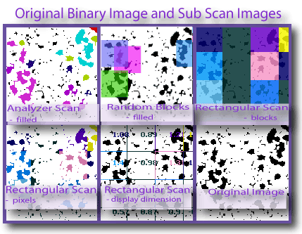 Colours and text used to illustrate 
             the fractal dimension in regions on an image