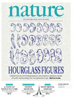 Nature cover for the paper on the developmental hourglass .