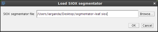  left | thumb | 600 px | Apply SIOX segmentator input dialog