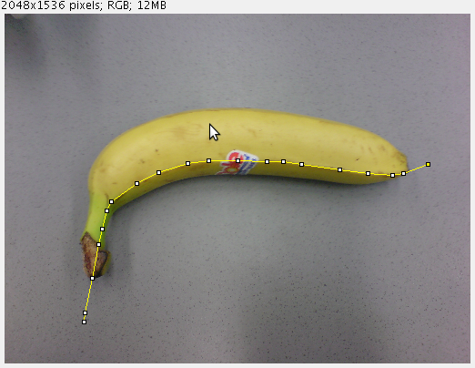 The original banana with a segmented line selection