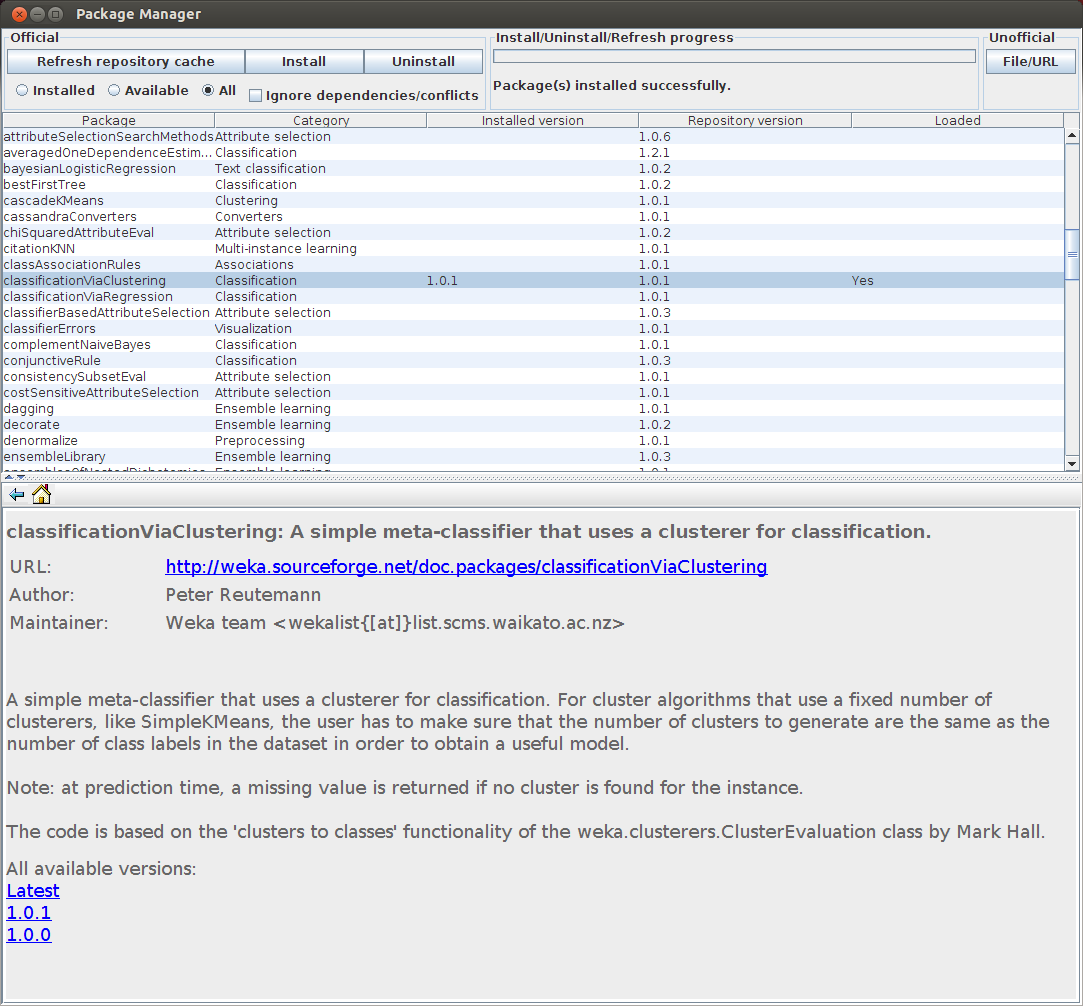 weka jar file has the correct path