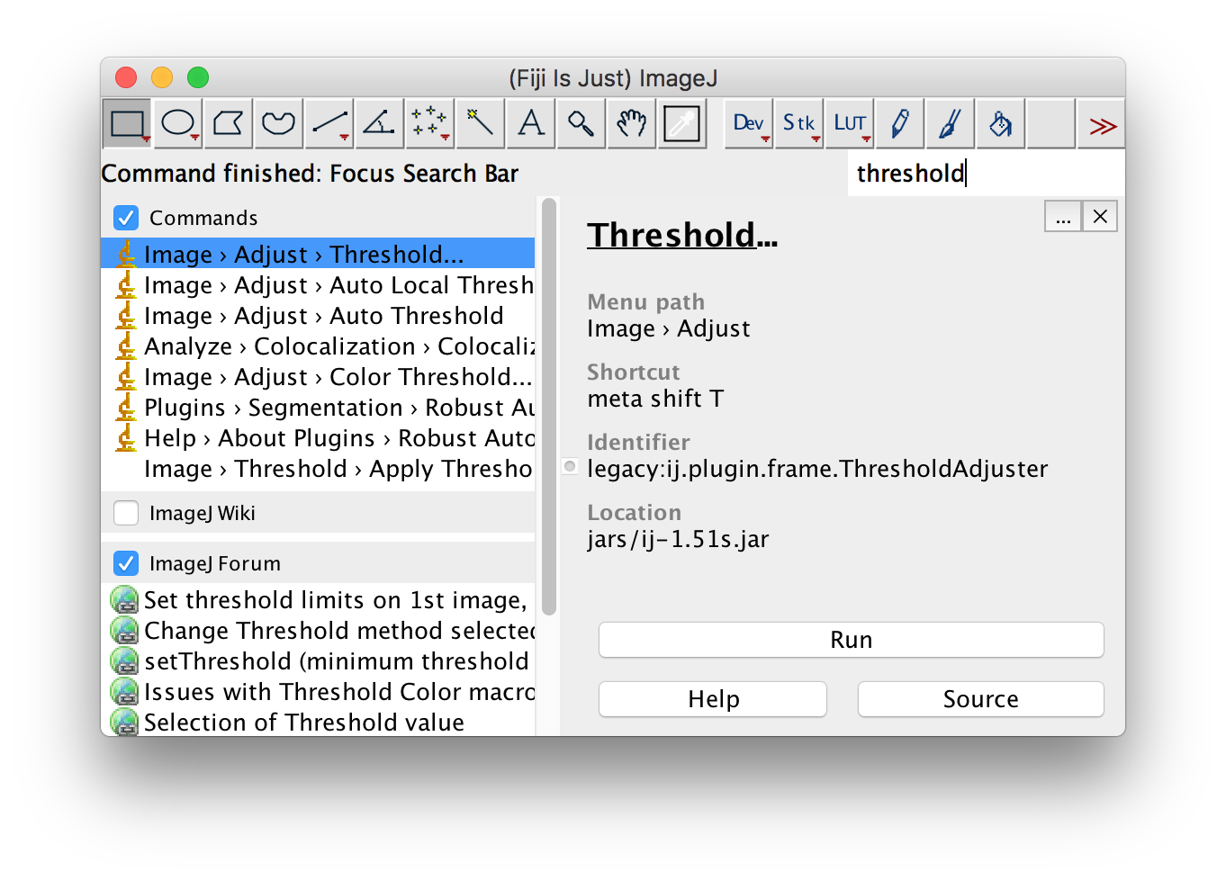 fiji imagej intensity bar