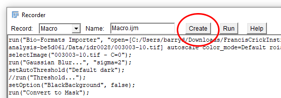 Macro Recorder create button
