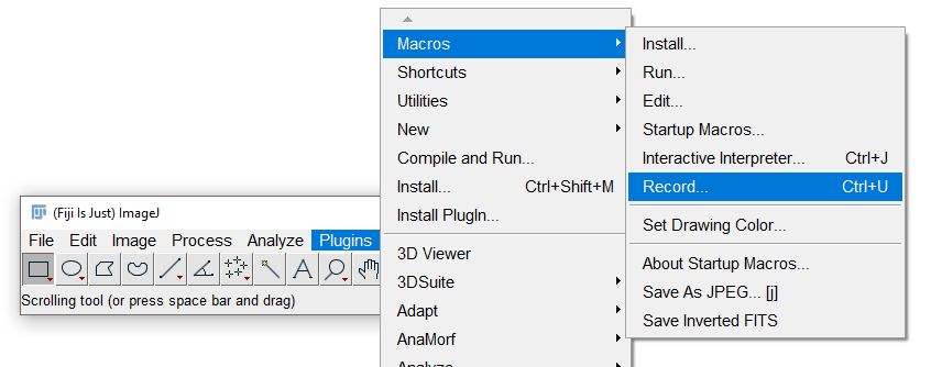 Macro Recorder location on plugins menu